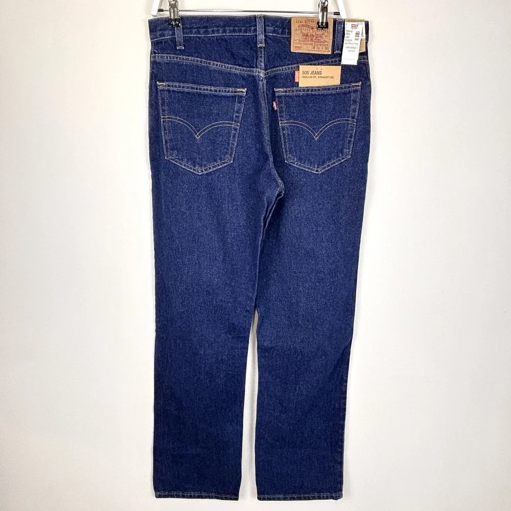 Vintage Levi's 505 Jeans Men's 33x30 Blue Dark Denim Cotton Regular Straight Y2K